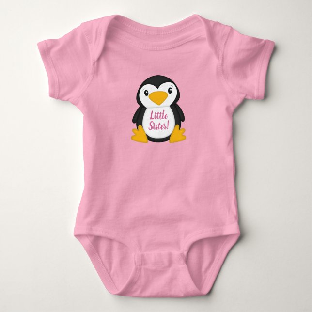 Pingvin Baby Shower Rosa T Shirt (Framsida)