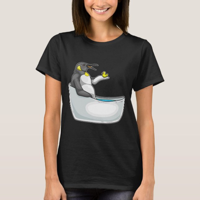 Pingvin Bada Badkar Anka T Shirt (Framsida)