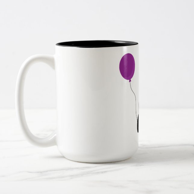 pingvin, ballong, söt Två-Tonad mugg (Vänster)
