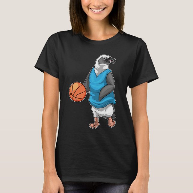 Pingvin Basketspelare Basket T Shirt (Framsida)