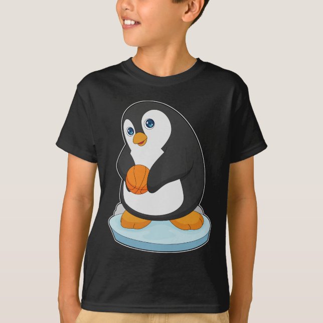 Pingvin Basketspelare Basket T Shirt (Framsida)