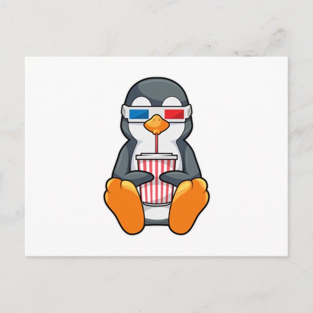 Pingvin Biograf Glas Kopp Vykort (Framsida)