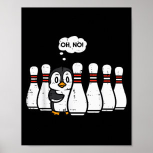 Pingvin Bowling Ns Oh Nej Rolig Bowlare Spelare Mä Poster