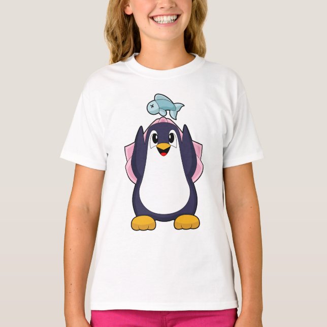 Pingvin bröllopsslöja bröllop t shirt (Framsida)