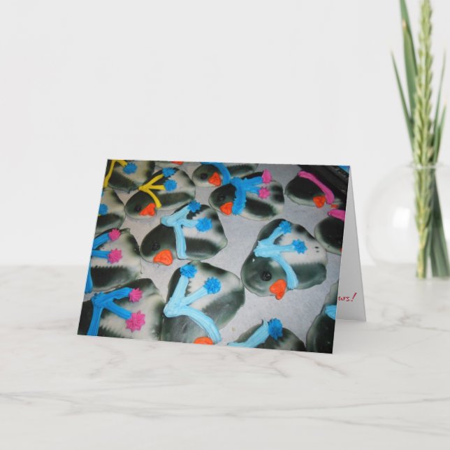 "Pingvin Cookies" Julkort #2 Kort (Framsida)