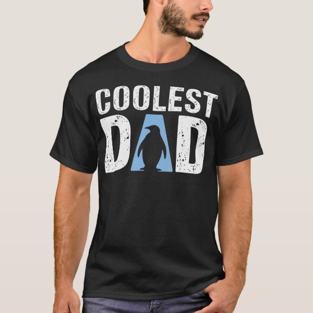 Pingvin Coolaste Pappa Fars Dag Rolig Pappa T Shirt (Framsida)