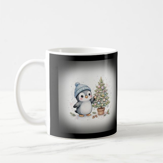 Pingvin dekorerar julgran kaffemugg (Vänster)