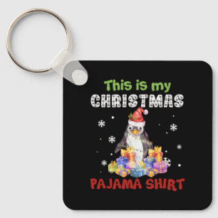 Pingvin Det här är min jul pyjamas skjorta Nyckelring