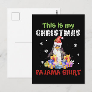 Pingvin Det här är min jul pyjamas skjorta Vykort