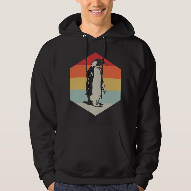 Pingvin Djur Zoouppassare Present Hoodie (Framsida)
