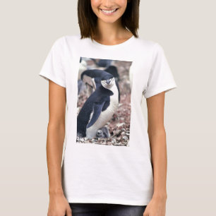 Pingvin Fågel Söt Djur Svart Vitt Vatten T-shirt