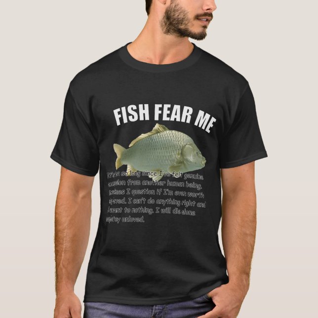 Pingvin Fiskare Fiskespö T Shirt (Framsida)