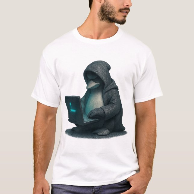 Pingvin-hacker T Shirt (Framsida)