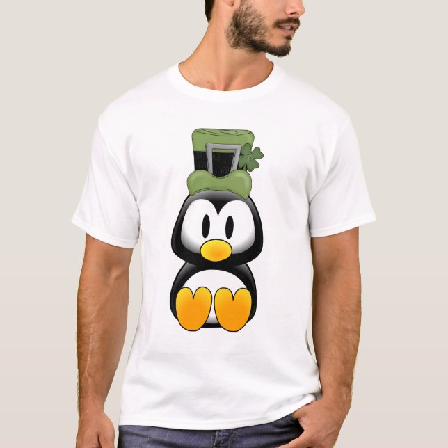Pingvin i St. Pattys Tee Shirt (Framsida)