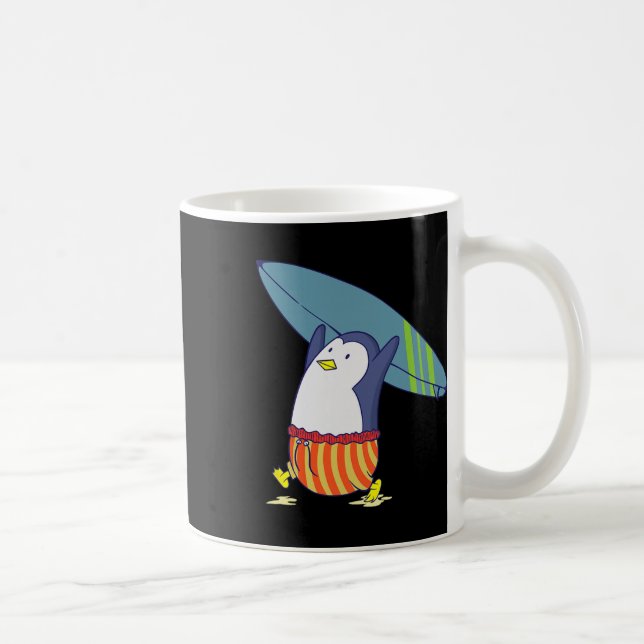 Pingvin Inget är bättre än att surfa  Kaffemugg (Höger)