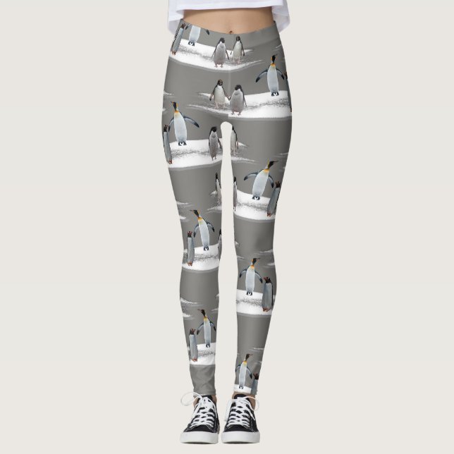 Pingvin Isberg Parti Leggings (Grå) (Framsida)
