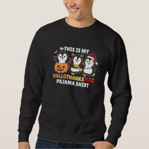 Pingvin jul halloween kostym Hallothanksmas Lång Ärmad Tröja