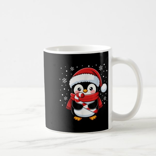 Pingvin jul sockerrör vinter småbarn flicka B Kaffemugg (Höger)