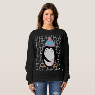 Pingvin jul söta snöflinga vinter t shirt