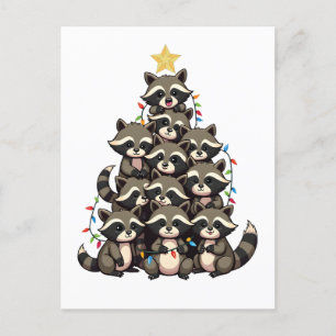 Pingvin Julgran God Jul Xmas Inbjudan Vykort