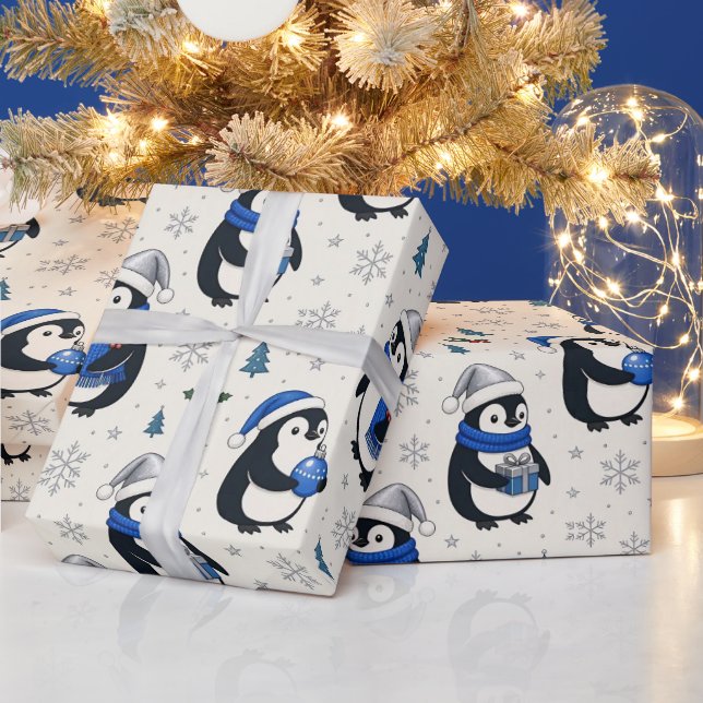 Pingvin julklappspapper presentpapper (Helgdagar)