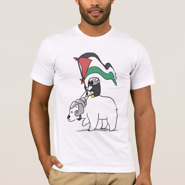 Pingvin kampanj för Palestina solidaritet T-shirt (Framsida)