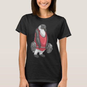 Pingvin kroppsbyggare skivstång Bodybuilding T Shirt