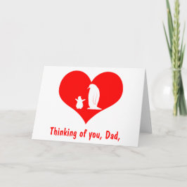 Pingvin: Lycklig fars dagpappa och chick Kort