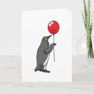 Pingvin med ballong kort