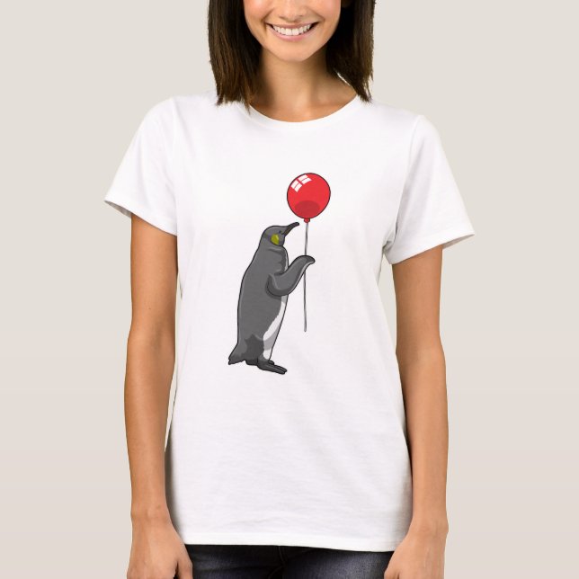 Pingvin med ballong t shirt (Framsida)