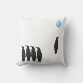 Pingvin med ballongen dämpar kudder kudde