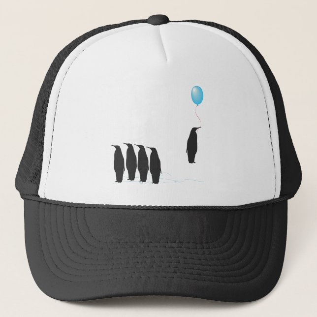 Pingvin med ballonghatten truckerkeps (Framsida)