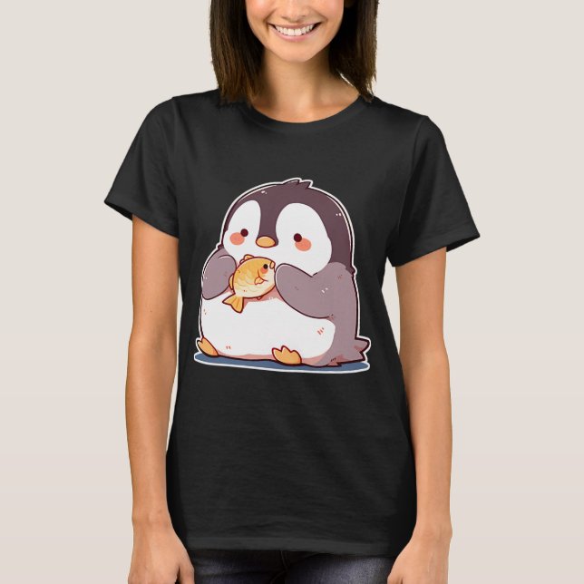 Pingvin med en fisk t shirt (Framsida)