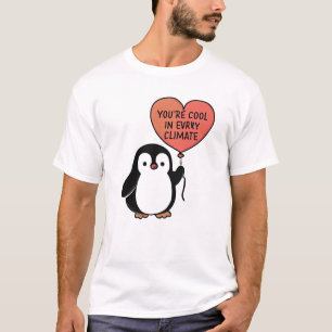 Pingvin med hjärtballong – Cool design T Shirt