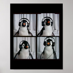 Pingvin Med Hörlurar Autism Sensorisk Zoo Pingvin Poster