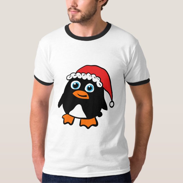 Pingvin med julmössa t shirt (Framsida)
