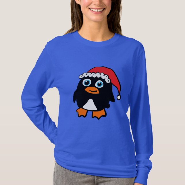 Pingvin med julmössa t shirt (Framsida)