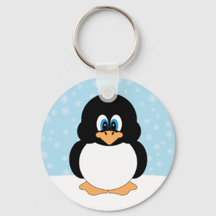 Pingvin med snöflingor Keychain Nyckelring