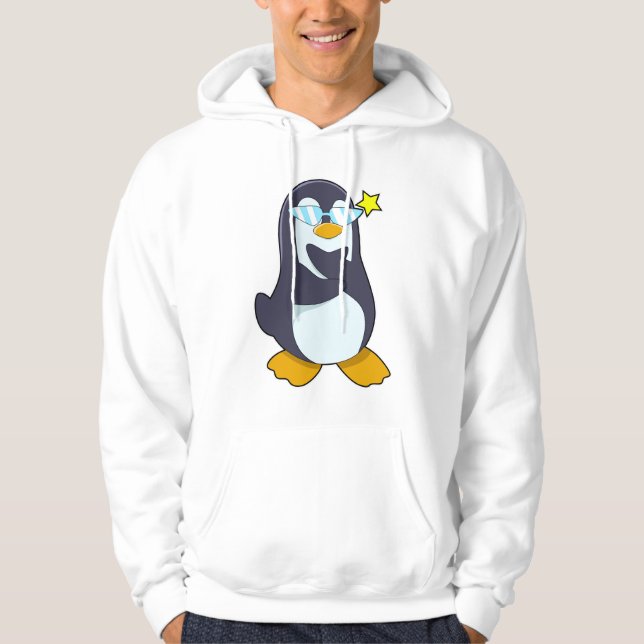 Pingvin med solglasögon hoodie (Framsida)