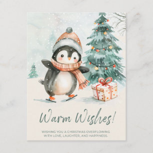Pingvin med varma önskningar julkort
