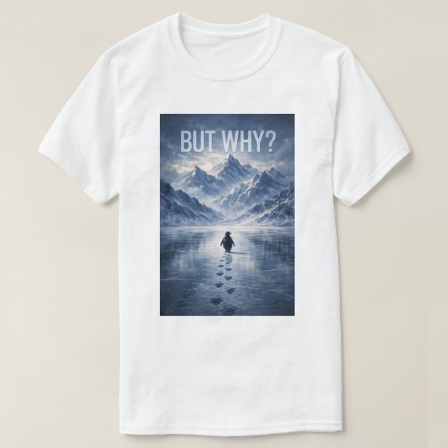 Pingvin Men Varför Berg Pingvin T Shirt (Design framsida)