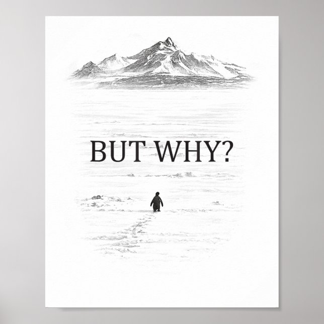 Pingvin Men Varför Berg  Poster (Framsidan)