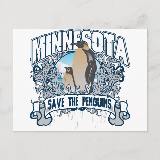 Pingvin Minnesota Vykort (Framsida)