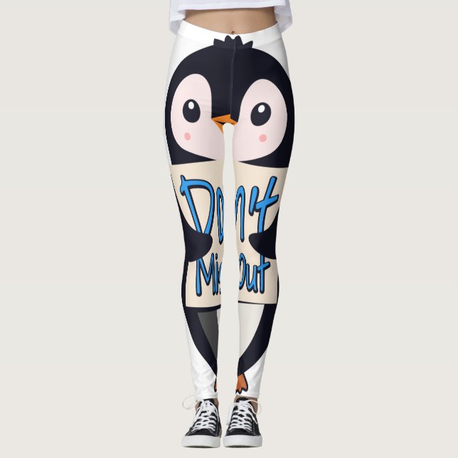 Pingvin Missa Inte Ut Skylt Leggings (Framsida)
