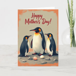 Pingvin Mors dag familjekort Kort