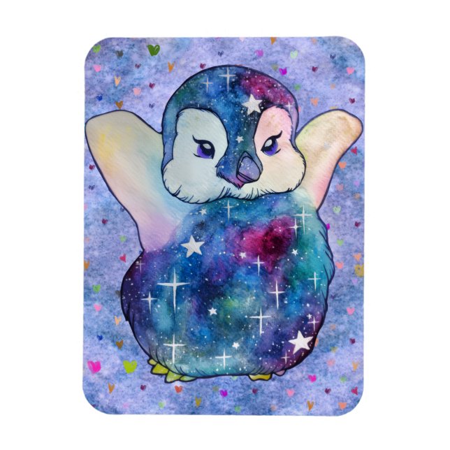 Pingvin namngiven Button Magnet (Vertikal)
