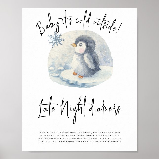 Pingvin - Nattliga blöjor Poster (Framsidan)