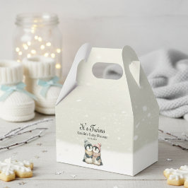 Pingvin Neutrala Tvillingar Baby Shower Vinter Tem Presentaskar