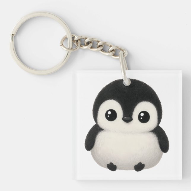 Pingvin Nyckelring – Söt Baby Pingvin Charm (Framsidan)