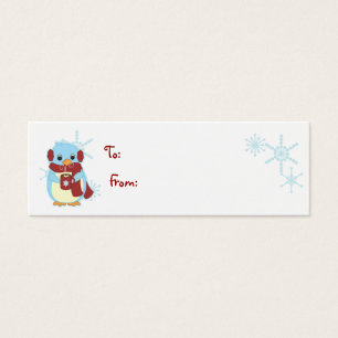 Pingvin omkring litet visitkort